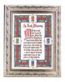  AN IRISH BLESSING IN A FINE DETAILED SCROLL CARVINGS ANTIQUE SILVER FRAME 